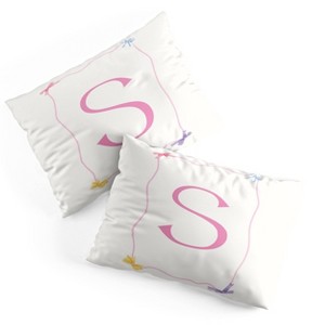 Deny Designs Standard April Lane Art Simple Bow Monogram S Microfiber Printed Pillow Sham - 1 of 3