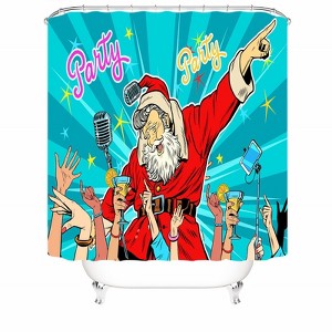 Santa Party Shower Curtains for Bathroom Waterproof Fabric Bath Curtain Durable Soft Stylish Bathroom Decor 72x72 Inch - 1 of 1