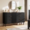 Fluted 6 Drawer Dresser, Wide Wood Double Dresser with Metal Legs and Handles, Modern Chest of Drawers with Anti-Tipping Design - 2 of 4