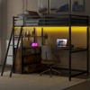 TiramisuBest Twin Size Metal&Wood Loft Bed with Desk and Shelves, Two Built-in Drawers, LED Light and USB Charging Station - 4 of 4