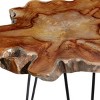 Set of 2 Coastal Teak Wood Accent Tables Brown - Olivia & May: Fully Assembled, Indoor Use - 4 of 4