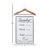 Farmhouse Words and text Metal Wall Decor White - Olivia & May: Laundry Room Guide, Iron Panel - 3 of 4