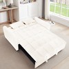 65'' Velvet 3-in-1 Foldable Large Sofa Bed with Adjustable Back, Storage Bag, and Pillow - 3 of 4