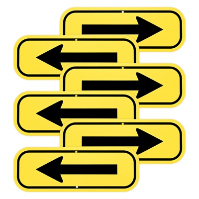Unique Bargains Aluminum Reflective Outdoor Lawn Arrow Sign 6 Pcs