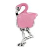 Black Bow Jewelry Sterling Silver Pink Enamel Flamingo Dangle Bead Charm - 2 of 4
