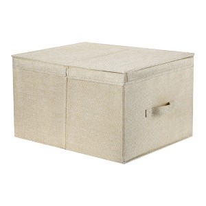 REGALWOVEN Fabric Collapsible Spacious Versatile Storage Bin with Lid and Handle - 1 of 4