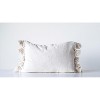 Storied Home Woven Cotton Slub Lumbar Pillow with Tassels, Cream - 3 of 4