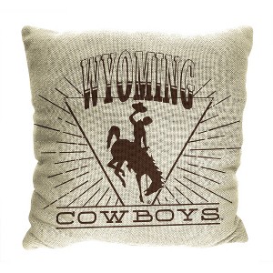 NCAA 26 x 26 New Wave Woven Tapestry Pillow Wyoming Cowboys - 1 of 4
