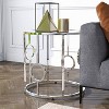 Oakmonte Mirrored Round End Table Chrome - HOMES: Inside + Out: Art Deco, Living Room Furniture, Tempered Glass - image 2 of 4