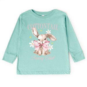 The Juniper Shop Coquette Cottontail Bunny Club Toddler Long Sleeve Tee - 1 of 4