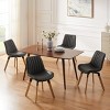 Art Leon Mid-century Modern Faux Leather Swivel Dining Chair, Set of 2 - 3 of 4