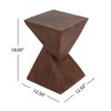 Twisted Hourglass Outdoor Accent Table, Lightweight Concrete Patio End Table for Outside Use, Patio Side Tables -Christopher Knight Home - 2 of 4