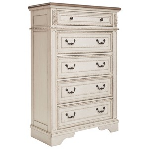 Realyn Five Drawer Chest Chipped White - Signature Design by Ashley