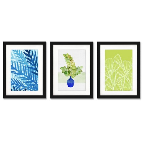 Americanflat Minimalist Modern (set Of 3) Brush Portrait By Anne Tavoletti  Framed Triptych Wall Art Set : Target