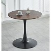 Vynxaria 31.5-Inch Black and Walnut End Table - Mid-Century Tulip Dining & Versatile Coffee Table - 2 of 4