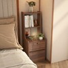 Tall Nightstand With Charging Station & Night Light, Voice Control, Wooden Large Bedside Tables With Storage Cabinet And Bookshelf For Bedroom - 3 of 4