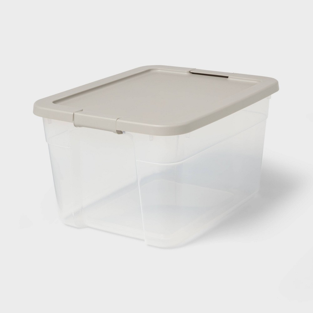 66qt Clear Latching Storage Box Spaceship Gray - Brightroom™( Case Pack Of 3)