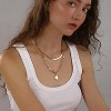 Layered Chunky Cross Necklace 14K Gold Silver Non Tarnish Statement Jewelry - 4 of 4