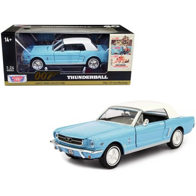 1964 1/2 Ford Mustang Light Blue With White Top James Bond 007 