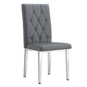 NicBex 4-Piece Set Dining Chair Modern PU Leather Tufted High Backrest Kitchen Chairs with Metal Legs - 1 of 4