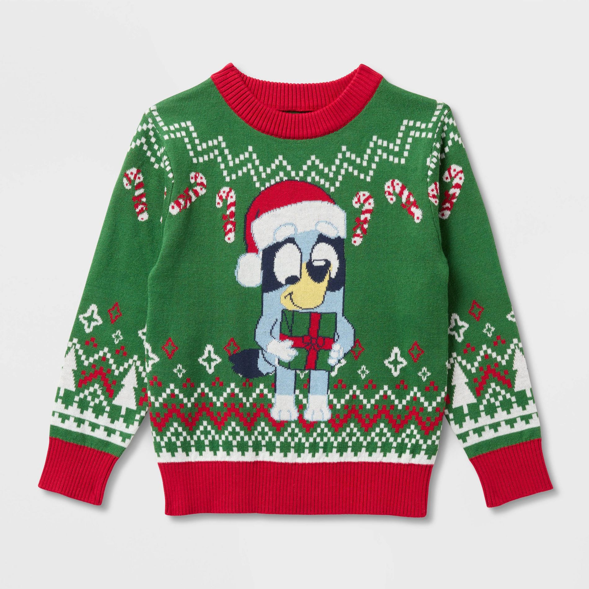 Toddler Bluey Christmas Sweater - Green/Red