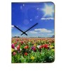 HomeRoots 24" Blue Red And Gold Solid Wood and Acrylic Silent Tulips Floral Wall Clock - 4 of 4
