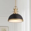 Inspire Me Home Decor Soft Gold Pendant Lighting 13" Wide Modern Black Dome Shade Fixture for Dining Room House Home Foyer Kitchen - 2 of 4