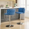 INFURNIC Counter and Bar Stools Swivel Barstools Tufted Back with Chrome Base for Home Pub Kitchen Island, Blue, 18.1"*19"*42.9" - 4 of 4