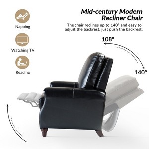 Set of 2 Theresa Modern Upholstery Genuine Leather Recliner with Nailhead Trim for Living Room and Bedroom| ART OF LIVING DESIGNS - 1 of 4