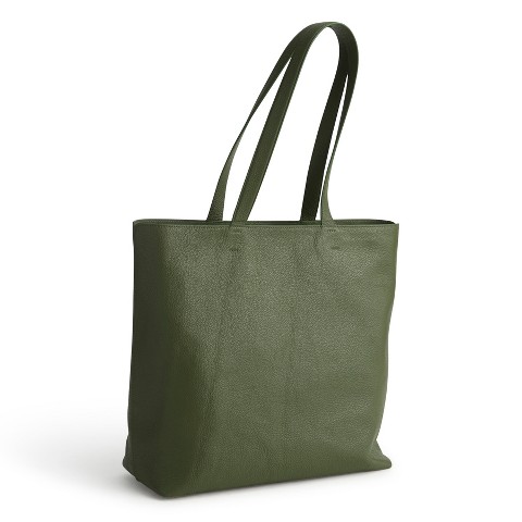 Vera Bradley Women's Leather Original Zip Tote Bag Bronze Green