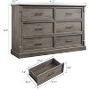 6 Drawers Dresser for Bedroom, Large Double Dresser TV Stand with Metal Handles, Rustic Wood Chest of Drawers, Storage Dressers Organizer - 2 of 4