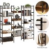 5 Tier Bookcase - Rustic Industrial Bookshelf with 14 Display Shelves, Large Open Storage Shelf for Living Room, Bedroom, Office & Study - 4 of 4