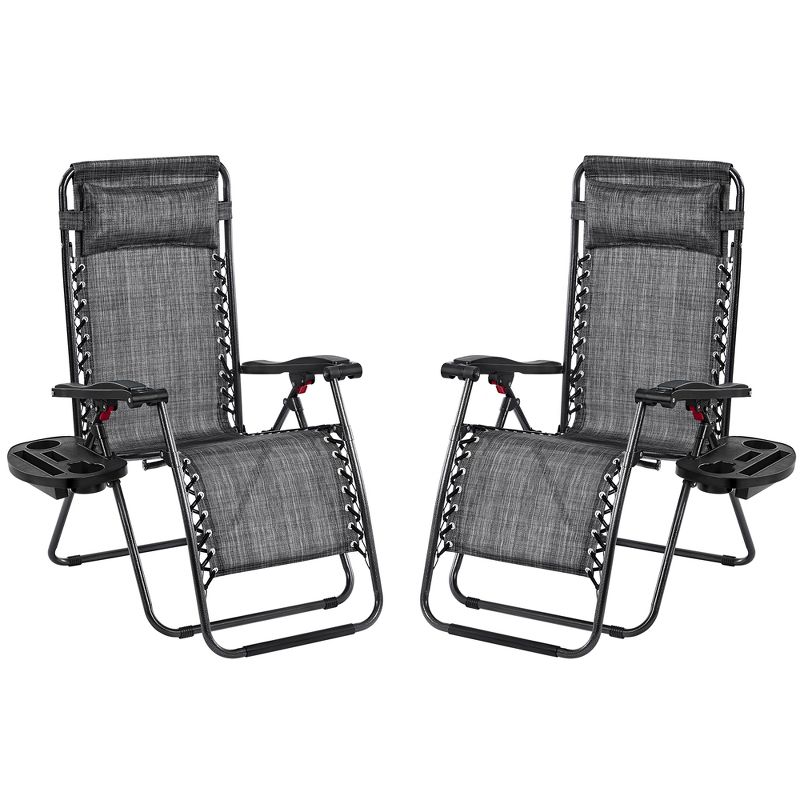 Yaheetech Set of 2 26in Outdoor Zero Gravity Chair Patio Lounge Camping Chair, 1 of 8