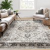 Washable Vintage Floral Medallion Large Rugs for Bedroom Living Room, Non Slip Retro Accent Floor Carpet for Home Office - 2 of 4