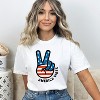 Simply Sage Market Women's Peace Sign Flag Vibes Short Sleeve Garment Dyed Tee - 2 of 2