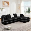 106" Teddy Fabric No Assembly 32D Boneless Sofa,Contrast color design,Fluffy Comfy Couch with L-Shaped Chaise,for Living Room - 4 of 4
