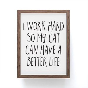 EnvyArt Cat Better Life Framed Mini Art Print 4" (H) x 3" (W) x 1" (D) - Society6 - 1 of 3