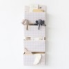 3 Sprouts Recycled Fabric Over the Door Organizer for Nursery - Gingham Beige - 2 of 4