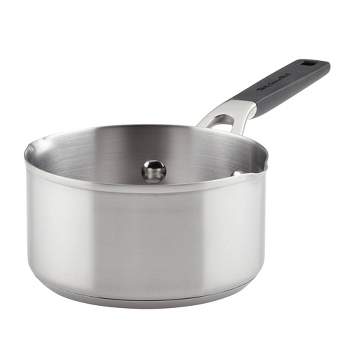 KitchenAid 3qt 3-Ply Blasé Stainless Steel Induction Saucepan with Lid  Silver
