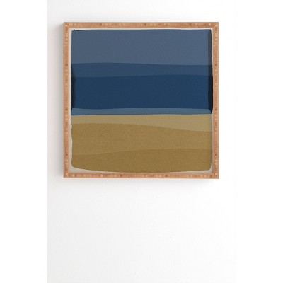 Orara Studio Modern Bamboo Framed Wall Art Blue/Brown - Deny Designs