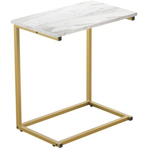 Pipishell C-Shaped End Table, 27 inches High, Side Table for Couch, Slides Under for Living Room Convenience - 1 of 4