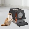 Stainless Steel Cat Litter Box with Lid & Scoop, Large Enclosed High Sided Litter Box, Carbon Filters, Odor Free, Easy Cleaning for Big Cats - 4 of 4