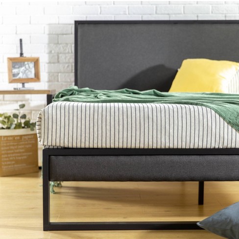 Zinus 14 inch platform metal deals bed frame with upholstered headboard