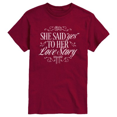 Women's - Instant Message - Yes To Her Love Story Short Sleeve Graphic T-Shirt