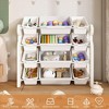 BABYYER Kids Toy Storage Cabinet, Multi-Functional Nursery Organizer with 12 Bins, Kids' Furniture Set for Playroom, Bedroom and Living Room - 3 of 4