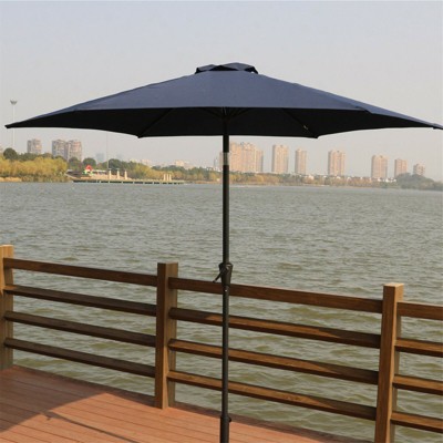 Sapphtopaz Patio Umbrella Market Umbrella with 42 Pound Square Umbrella Base, Push Button Tilt and Crank for Garden, Backyard, Pool
