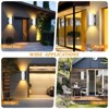 DAKAFUL 2-Pack Outdoor Wall Light Fixtures with LED Bulbs, Rustproof Aluminum Up Down Lights for House, Porch, Garage Black - 4 of 4