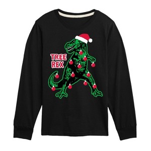 Boys' - Instant Message - Christmas Tree Rex Long Sleeve Graphic T-Shirt - 1 of 4