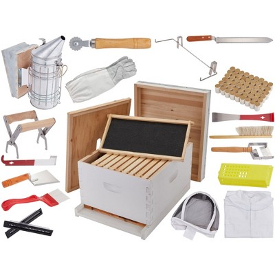 Jumbl Complete 30 Pcs. Bee Keeping Starter Kit with Suit, Guide, Beekeeping Tools & Sheets