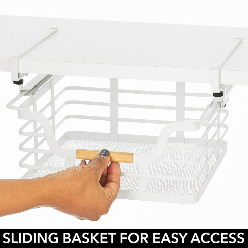mDesign Metal Kitchen Under Shelf Storage Baskets - 2 Pack, 5 of 8